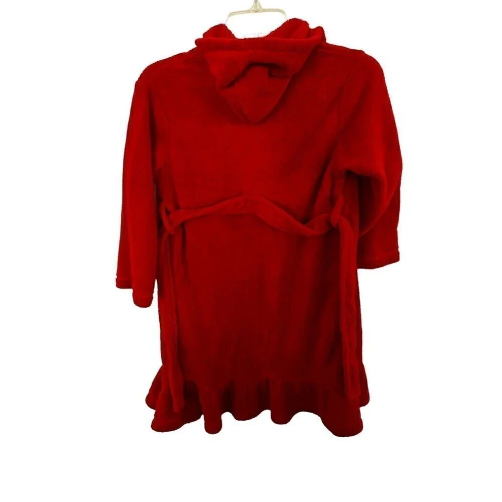 Pj & Me Toddler Girls Wrap Around Robe Red 6/6X